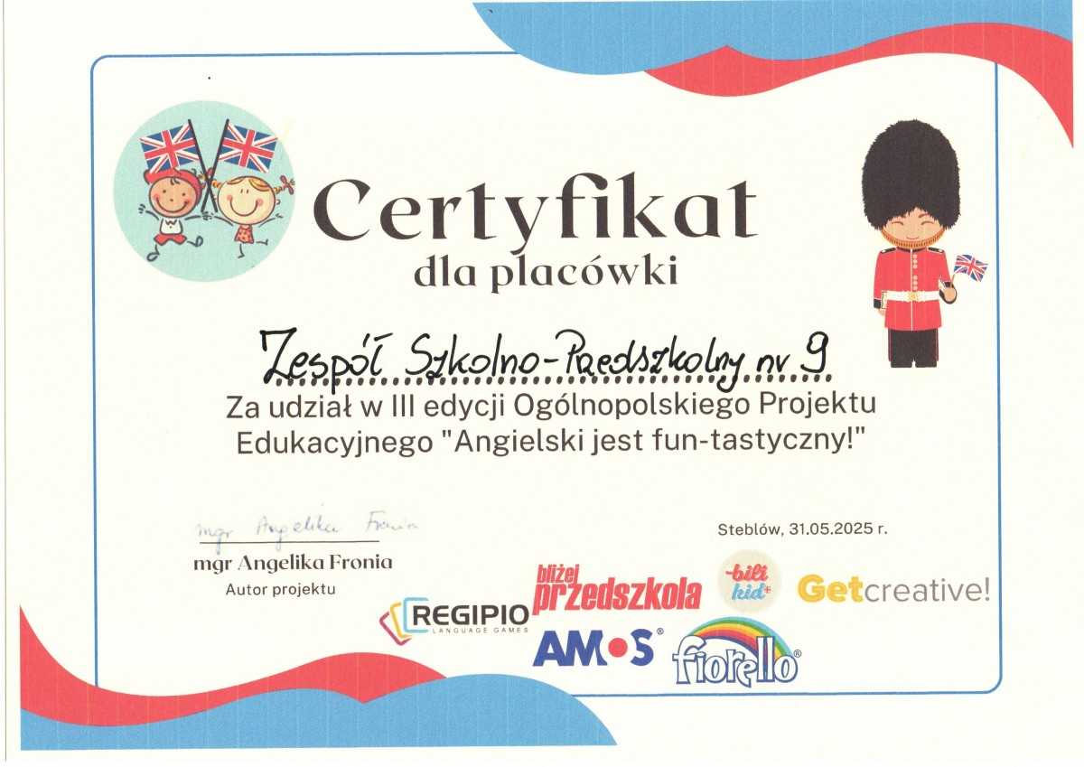 Certyfikat Angielski jest fun-tastyczny