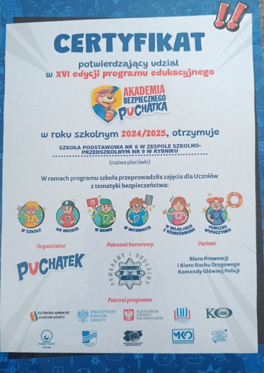 Akademia Bezpiecznego Puchatka edycja XVI 2024/2025