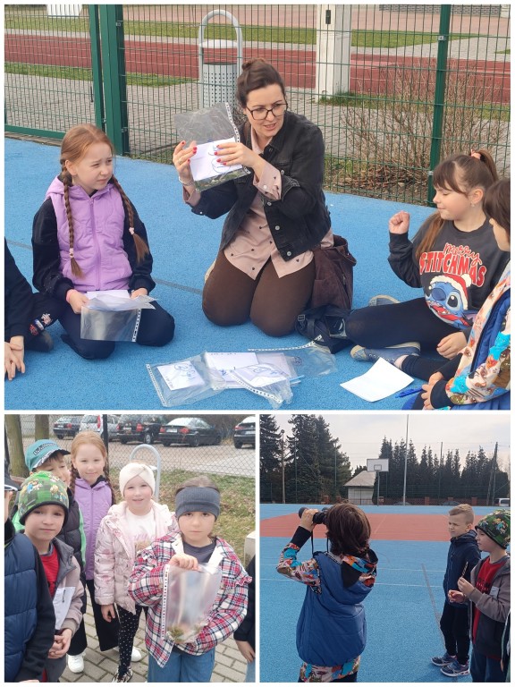 Wiosenne podchody klasy 2b w terenie