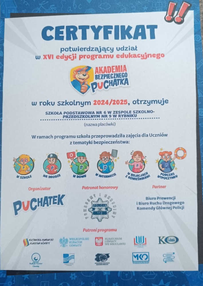 Akademia Bezpiecznego Puchatka edycja XVI 2024/2025